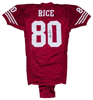 1992 Jerry Rice Game Used & Signed San Francisco 49ers Home Jersey With Crotch Strap (Beckett) 